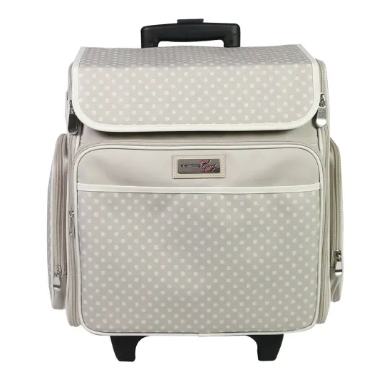 Collapsible Rolling Featherweight Case, Tan Dot {1}