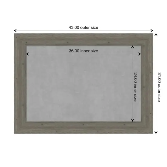 Fencepost Wood Framed Magnetic Board Fencepost Grey {1}