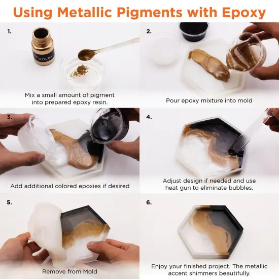 Rolio - Metallic Powder Pigment - 7 Jars / 20 ml {3}