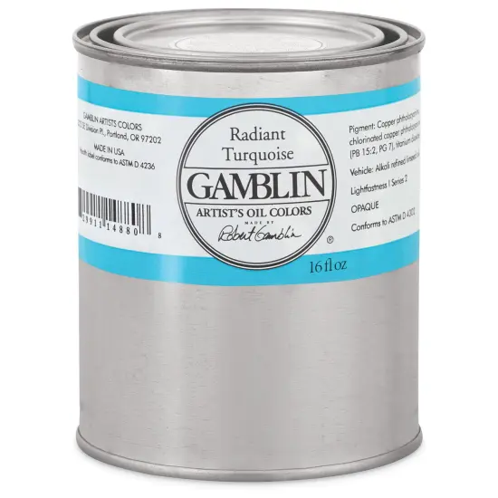 Gamblin Artist's Oil Color - Radiant Turquoise, 16 oz Can {1}