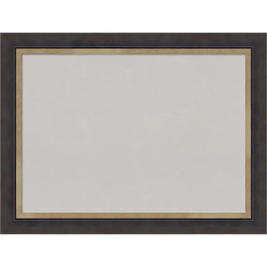 Hammered Charcoal Tan Wood Framed Corkboard, Grey Cork {1}