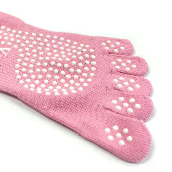 Wrapables Full Toe Yoga Pilates Socks with Grips, Set of 3, Pink/Purple/Blue {4}