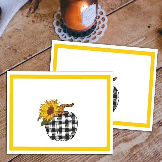 Great Papers! Thank You Note Cards with White Envelope, Sunny Plaid Pumpkin, 4.75" x 3.375"(folded), 50 count {4}