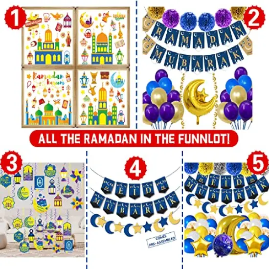 Funnlot Ramadan Decorations Ramadan Calendar Eid Calendar Countdown Calendar 2022 Ramadan Calendar Eid Calender Activities for Kids with 30 Reusable Stars Ramadan Mubarak Decor {3}