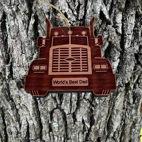 Diesel Worlds Best Dad - Cedar Ornament {2}