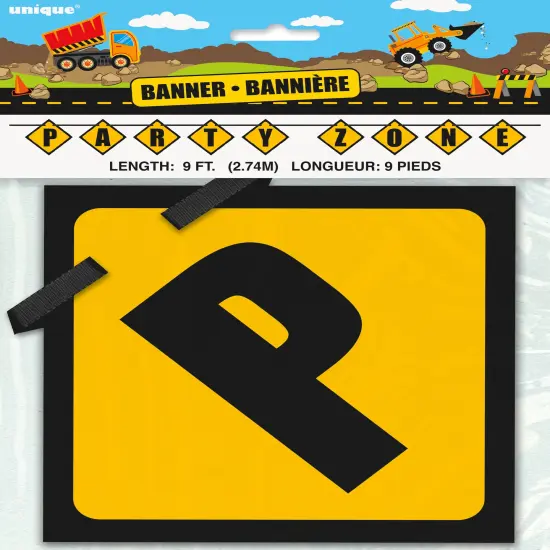 Construction Party Zone Block Banner {2}
