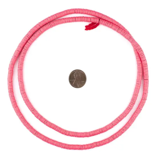 The Bead Chest African Vinyl Beads, Ghana Vulcanite Crafts Supplies for DIY Jewelry Making, Necklaces, Bracelets (5mm, Pink) {2}