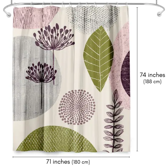 Americanflat 71" x 74" Shower Curtain, Floral Pattern by Lisa Nohren {2}
