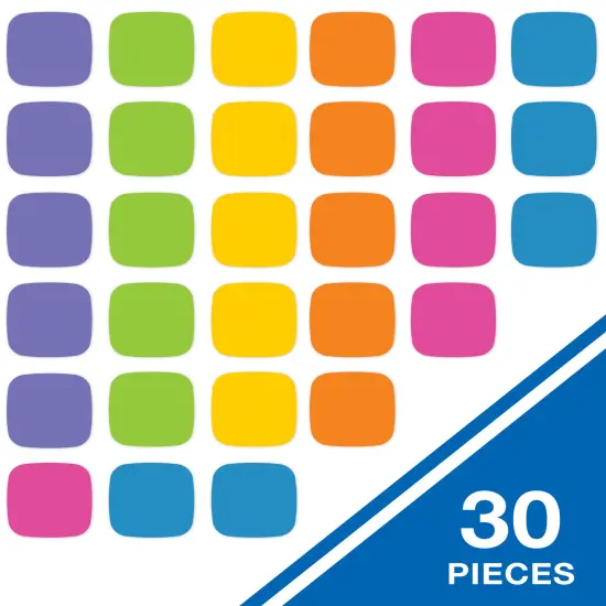 Carson Dellosa 30-Piece Dry Erase Blank Edu-Clings Set, 3.5" Colorful, Customizable Silicone Language Arts and Math Manipulatives for Mathematics and Phonics Games {2}