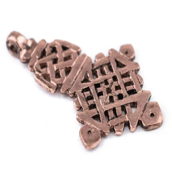Awash Copper Ethiopian Coptic Cross Pendant (40x65mm): Authentic Ethiopian East African Design for Jewelry & Necklace Making {3}