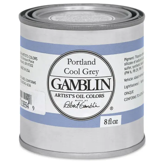 Gamblin Artists' Oil Color - Portland Cool Gray, 8 oz can {2}