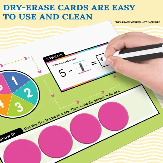 Carson Dellosa 22-Piece Ten Frame Edu-Clings Set, Dry Erase Mats and Silicone Addition, Subtraction, and Place Value Manipulatives for Mathematics Practice, Adding and Subtracting Math Games for Kids {3}