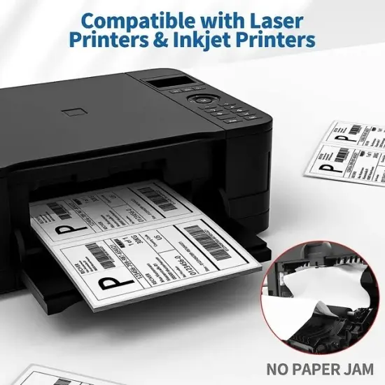 Half Sheet Shipping Labels 8.5" x 5.5" Optimized Solutions for Laser and Inkjet Printers {6}
