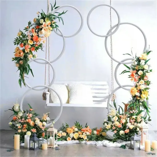 Large Size White Metal Circle Balloon Arch Flower Display Frame {3}