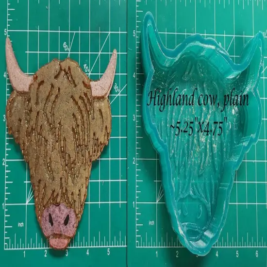 Highland Cow - Plain - Silicone freshie Mold {1}