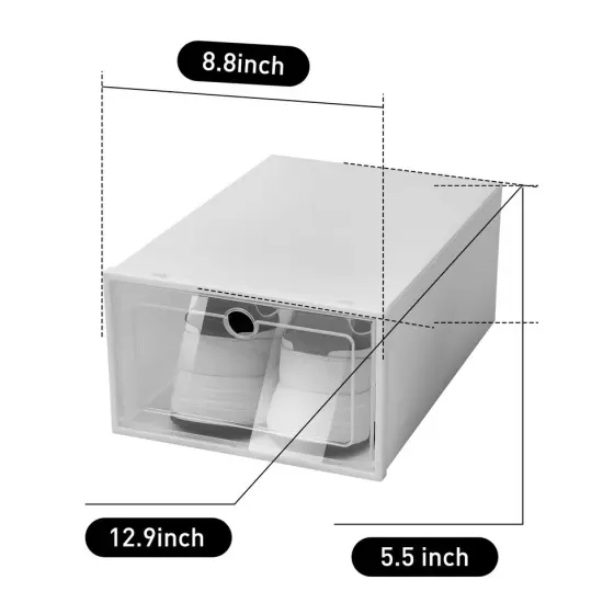 20PCS Foldable Drop Front Shoe Box Transparent Stackable Organizer Storage {4}