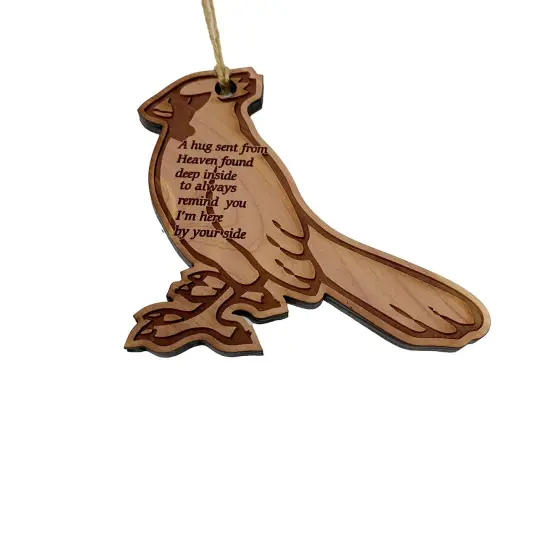 A Hug Sent from Heaven- Raw Cedar Cardinal Ornament {1}