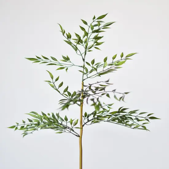 27" Faux Mini Bamboo Leaf Stem {3}