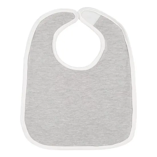 Rabbit Skins&reg; Infant Soft Contrast Trim Jersey Bib Heather/ white {2}