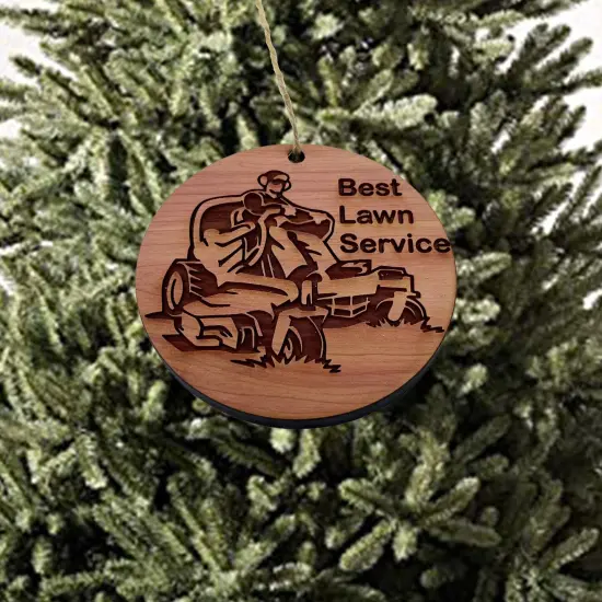 Best Lawn Service - Cedar Ornament {3}