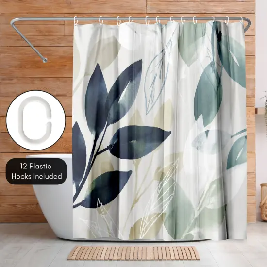 Americanflat 71" x 74" Shower Curtain, Green Sleeves I by PI Creative Art {5}
