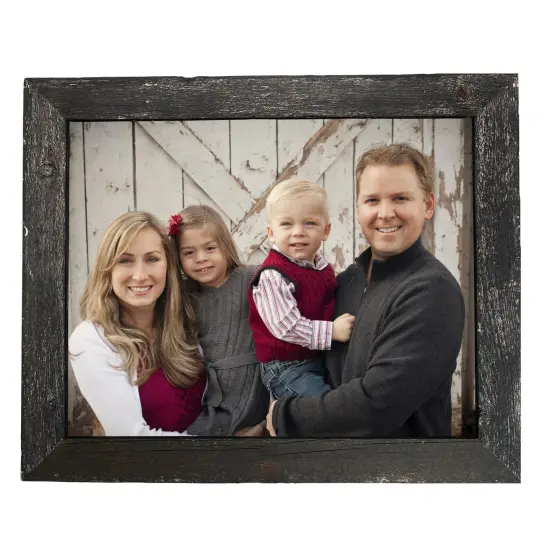 Rustic Farmhouse Standard 6 in. x 9 in. Tabletop Reclaimed Wood Picture Frame Black {3}
