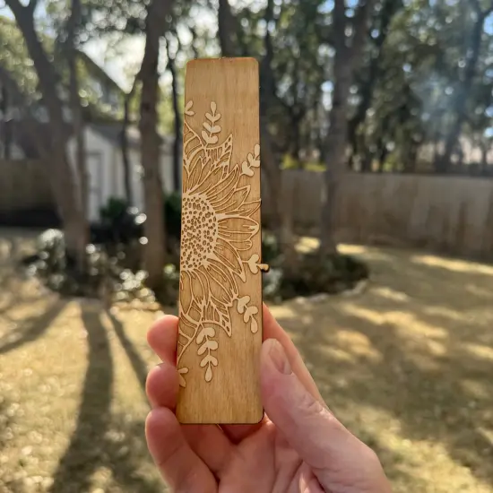 Bookmark - Sunflower - Birch wood {3}
