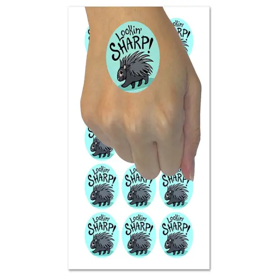 Lookin' Sharp Porcupine Teacher Student Temporary Tattoo Water Resistant Fake Body Art Set Collection (1 Sheet) {1}