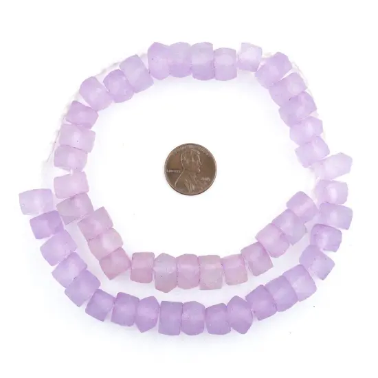 The Bead Chest Candied Purple Faceted Recycled Java Sea Glass Beads - Full Strand of Faceted Bottle Glass Beads | Approximately 40-45 Beads {2}