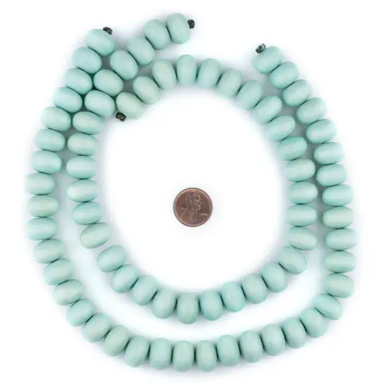 The Bead Chest Mint Green Abacus Natural Wood Beads (10x15mm): Organic Eco-Friendly Wooden Bead Strand for DIY Jewelry, Crafts, Necklace and Bracelet Making {2}