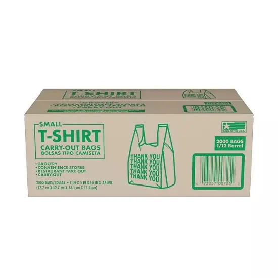 Plastic Merchandise Bags Small T-Shirt Carry-Out Bags 7" x 5" x 15" | Raheev&reg; {5}