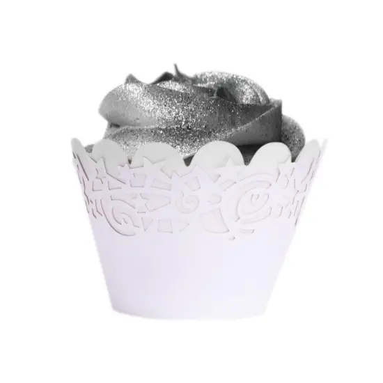White Star Cut Cupcake Wrappers & Liners | 25 PC Set {1}