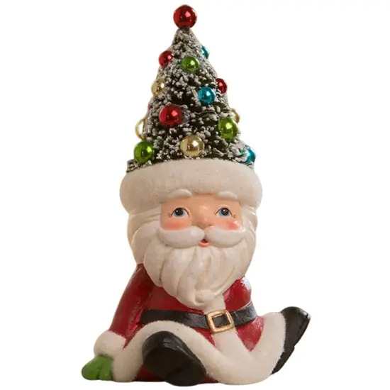 Retro Santa Seated with Tree Hat 5.5" {1}