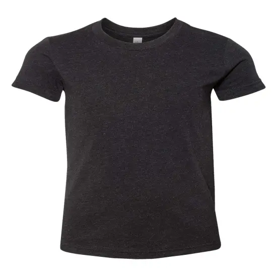 BELLA + CANVAS&reg; Youth CVC Jersey Crew Neck Short Sleeve Tee - 3001YCVC Black heather {1}