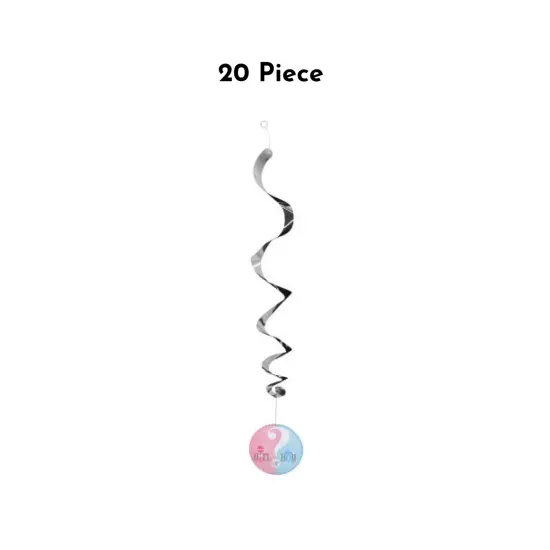 Vibrant Gender Reveal Hanging Swirl Decorations to Add a Touch of Whimsical Charm | Raheev&reg; {1}