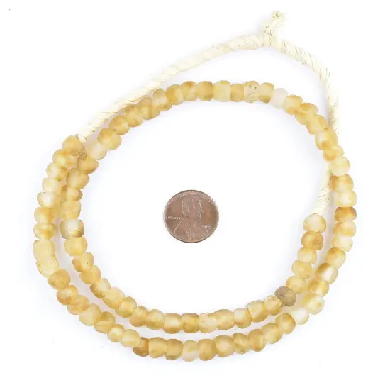 The Bead Chest African Recycled Glass Beads &ndash; Handmade in Ghana &ndash; Brown Swirl 7mm Strand for Jewelry Making, Crafts, and Home Decor I Approximately 78 Beads {2}