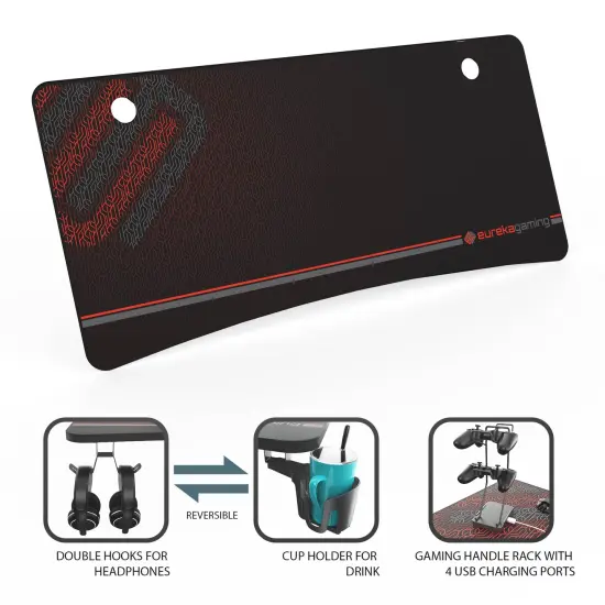 Eureka Ergonomic 60x23 Curved Shaped Gaming Desk {4}