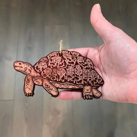 Land Turtle - Cedar Ornament {4}