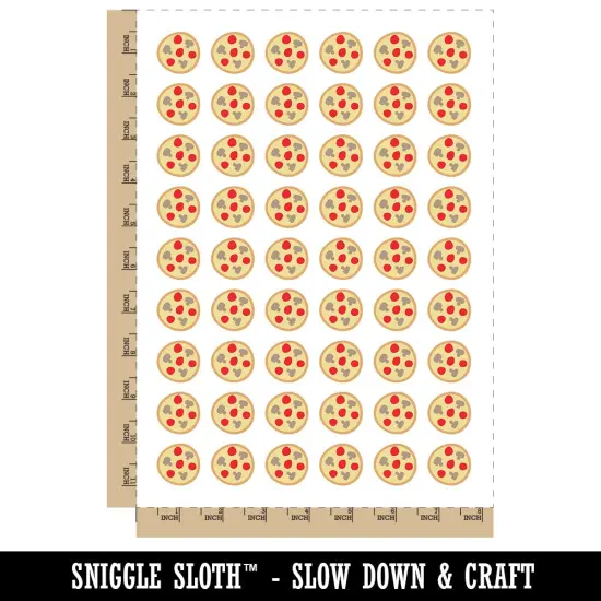 Pepperoni Mushroom Pizza Doodle Temporary Tattoo Water Resistant Fake Body Art Set Collection (1 Sheet) {3}