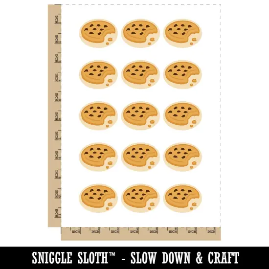 Chocolate Chip Cookie with Crumbs Temporary Tattoo Water Resistant Fake Body Art Set Collection (1 Sheet) {4}