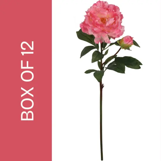 30" Pink Peony Stem with Realistic Silk Foliage, Indoor, Spring & Summer, Floral Stems, Parties & Events, Home & Office Decor, Floral Home by Artificial Flowers {1}