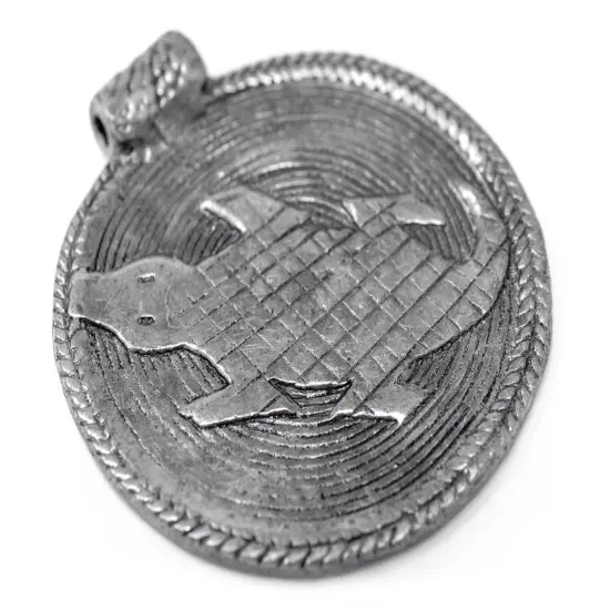 The Bead Chest Silver Lizard Baule Bead Pendant (58x52mm): African Tribal Metal Pendant for DIY Jewelry and Necklace {5}