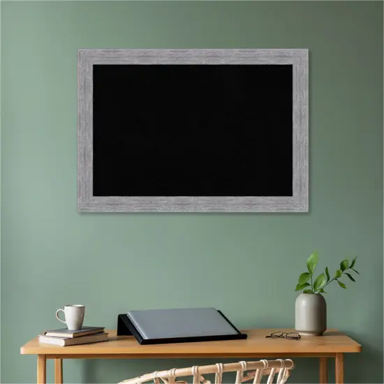 Bark Rustic Framed Corkboard, Black Cork {5}