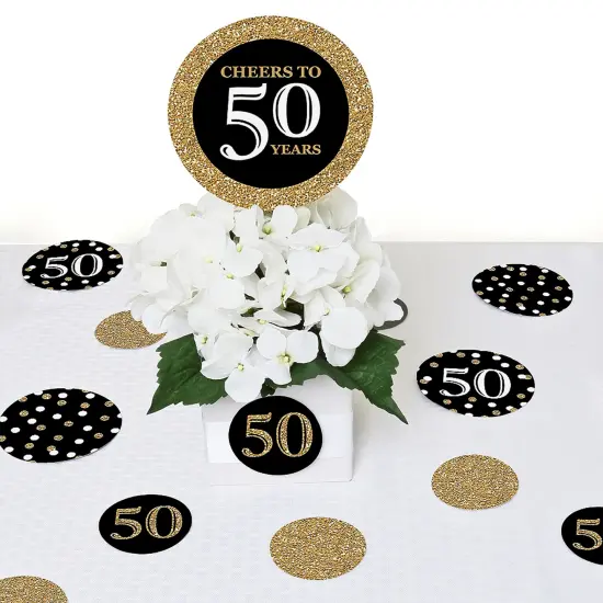 Big Dot of Happiness Adult 50th Birthday - Gold - Birthday Party Giant Circle Confetti - Party Decorations - Large Confetti 27 Count {7}