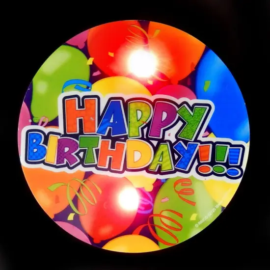 Light Up Happy Birthday Button 3 1/2 inch diameter | Joyful Memories and Cherished Moments | RAHEEV&reg; {2}