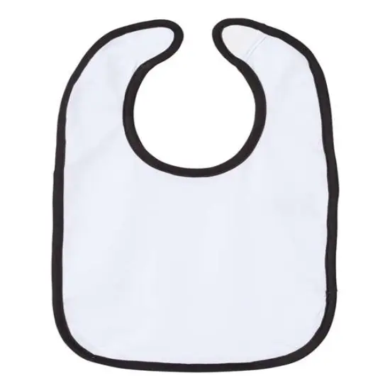 Rabbit Skins&reg; Infant Soft Contrast Trim Jersey Bib White/ black {2}