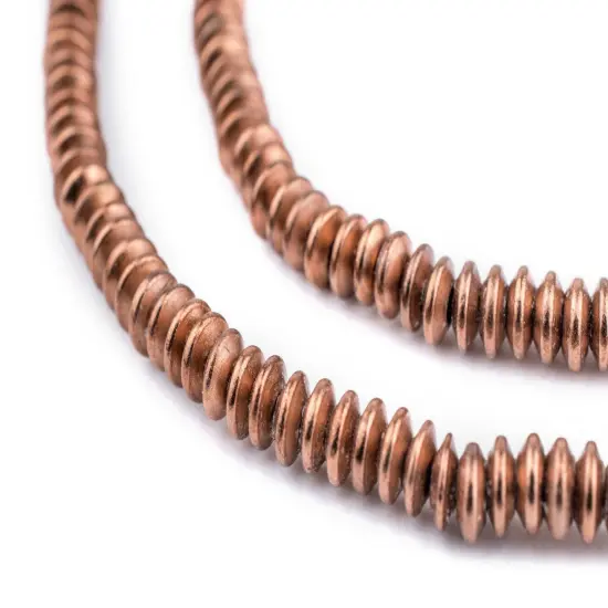 The Bead Chest Copper 5mm Saucer Beads, Full Strand of Quality Metal Spacers for DIY Jewelry Design {1}
