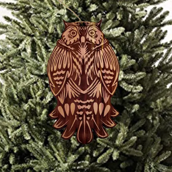 Cute Owl - Cedar Ornament {2}