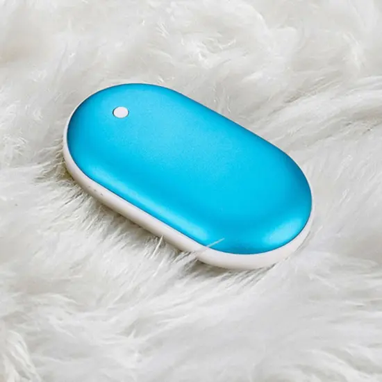 Rechargeable Hand Warmers Hot Hands 5200mAh Heated Electric Heater Power Bank Silver {5}