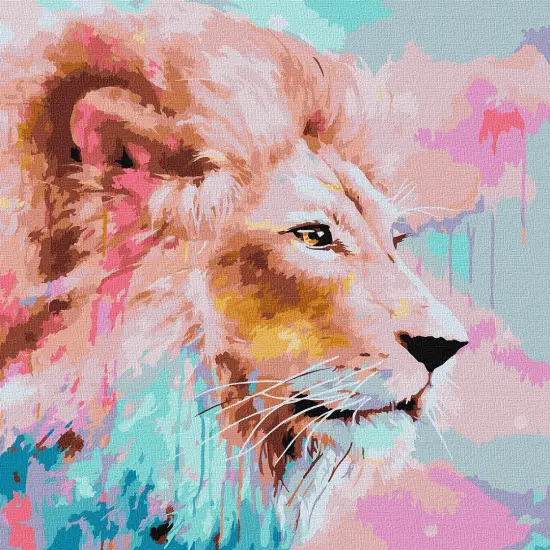 Painting by Numbers kit Pink Lion KHO4399 {2}